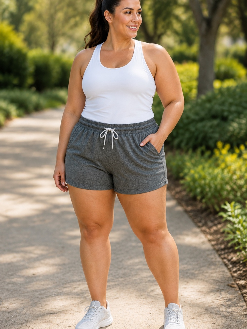 Pacific Trail Heathered Green Drawstring Athletic Shorts
